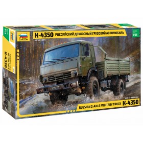 Сборная модель Российский армейский двухосный грузовик КАМАЗ 4350 Мустанг