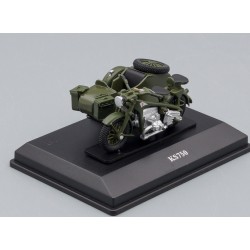 Zundapp KS750 motorcycle with sidecar, matte dark green