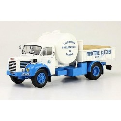 Berliet GLR 8 M2, MINOTERIE CLECHET, бортовой с мешками + цистерна, white-blue