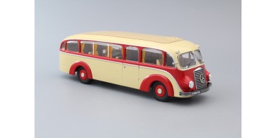 MERCEDES-BENZ LO3500 bus, elfenbein / rot