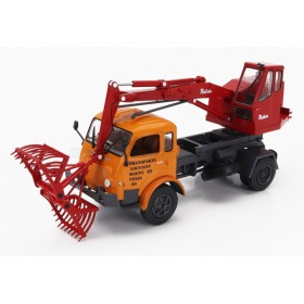 RENAULT R2142 Truck Pocline Grue Transports Louvigny Magny En Vexin 2-assi 1959 - Without Card Box - Senza Scatola, Orange Red