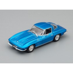 CHEVROLET Corvette Stingray (1963), Суперкары 77, blue. Блистер, журнал