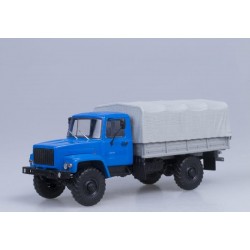 ГАЗ-3308 4х4 (двигатель ЗМЗ-513) бортовой с тентом, (синий)