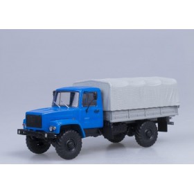 ГАЗ-3308 4х4 (двигатель ЗМЗ-513) бортовой с тентом, (синий)
