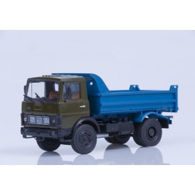 МАЗ-5551 самосвал (ранняя кабина, хаки-синий), 1988 г. /металл. рама, откидывающаяся кабина/